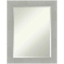 Glam Framed Bathroom Vanity Wall Mirror Linen Gray - Amanti Art -Home Furniture GUEST cc7e5034 0e05 438f 9d89 614235791a1c