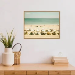 24" X 18" Seaside 3 By Carina Okula Framed Canvas Wall Art - Amanti Art -Home Furniture GUEST ccdd8253 a34a 4fd5 9d10 2790fc957263