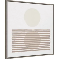 22" X 22" Reflection I Neutral By Moira Hershey Framed Canvas Wall Art Gray Wash - Amanti Art