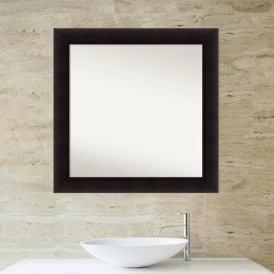 32" X 32" Non-Beveled Portico Espresso Wood Bathroom Wall Mirror - Amanti Art 6 32" X 32" Non-Beveled Portico Espresso Wood Bathroom Wall Mirror - Amanti Art - Image 4