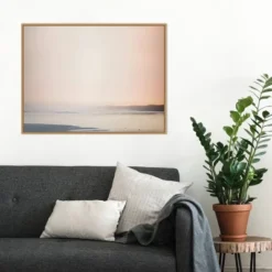 30" X 22" Currumbin Sandy Beach By Urban Road Framed Canvas Wall Art Light Brown - Amanti Art -Home Furniture GUEST cd6c2e3b 3c5d 4f36 9923 ae9569c1549f