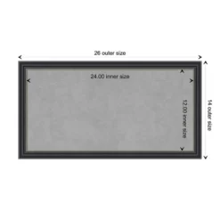 26"x14" Stylish Framed Magnetic Board Black - Amanti Art: Wall Mount, Metal, Office Decor -Home Furniture GUEST cda8195c a0d7 4cfe 8025 ab3a72fd098f