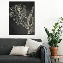 22" X 30" Golden Flower Folklore II By Asia Jensen Framed Canvas Wall Art Black - Amanti Art -Home Furniture GUEST ce8f3ca0 b316 4045 971e 4e90c6f538ce