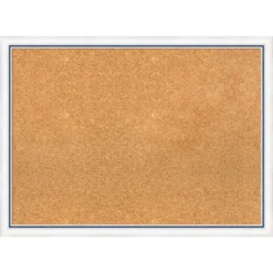 30"x22" Morgan Wood Frame Cork Board White/Blue - Amanti Art -Home Furniture GUEST ceab9d77 0617 4e2c 999d 4a884ab27744