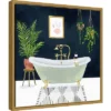 16" X 16" Boho Bath I By Victoria Borges Framed Canvas Wall Art - Amanti Art