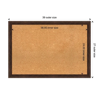 39"x27" Narrow Wood Frame Natural Cork Board Warm Walnut - Amanti Art: Wall Mounted, Bulletin Display 11 39"x27" Narrow Wood Frame Natural Cork Board Warm Walnut - Amanti Art: Wall Mounted, Bulletin Display - Image 9
