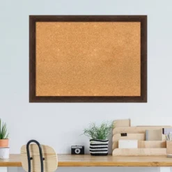 31"x23" Narrow Wood Frame Cork Board Warm Walnut - Amanti Art: Wall Mount, Bulletin Display -Home Furniture GUEST cfe9bd6a 21e5 4354 b484 2bfb18270d7b