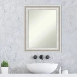 24" X 30" Non-Beveled Parlor White Bathroom Wall Mirror - Amanti Art -Home Furniture GUEST d025f460 510a 433a ab3c 20dd740d5b46