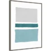 22" X 30" Painted Weaving V Blue Green By Piper Rhue Framed Canvas Wall Art Gray Wash - Amanti Art