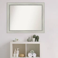 32" X 26" Non-Beveled Flair Patina Bathroom Wall Mirror Silver - Amanti Art -Home Furniture GUEST d035332c fd0c 4eb6 8b7f ae371e867bcd