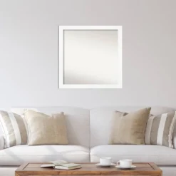 29" X 29" Non-Beveled Cabinet White Narrow Wall Mirror - Amanti Art -Home Furniture GUEST d07ba1fd f9c8 49b1 9aed e09fe487e519