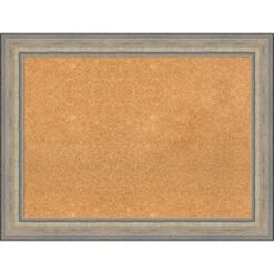 33"x25" Wood Frame Natural Cork Board Fleur Champagne Silver - Amanti Art -Home Furniture GUEST d146ff41 b38e 47d6 ab1d 0c68a94bbac9