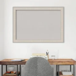 40"x28" Cottage Wood Frame Gray Cork Board White/Silver - Amanti Art: Wall Mount, Custom Framed -Home Furniture GUEST d2d54038 39c2 4358 82db 5b067815259d