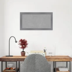 26"x14" Edwin Framed Magnetic Board Gray - Amanti Art: 100% Real Wood, Steel, Wall-Mounted, Organizational Tool -Home Furniture GUEST d4d0eb32 327b 4165 8112 0316692b274f