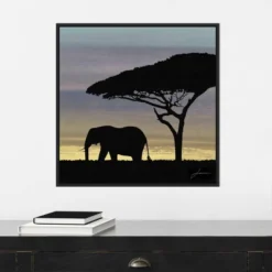 22" X 22" Savanna Elephant I By James Burghardt Framed Canvas Wall Art Black - Amanti Art -Home Furniture GUEST d50a23f0 f213 412b bdff faf124d098d5