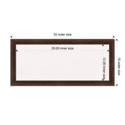33"x15" Narrow Wood Frame White Cork Board Warm Walnut - Amanti Art -Home Furniture GUEST d61241ba ed6f 41ac b810 4139a5f015ca