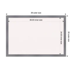 38"x26" Edwin Wood Frame White Cork Board Gray - Amanti Art: Wall Mount, Bulletin Board, Custom Framed -Home Furniture GUEST d730b88b 4308 45ed 9d2f 56353a2533d4