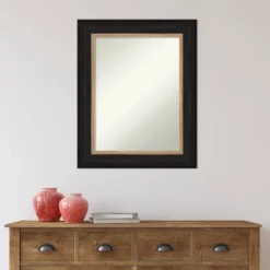 25" X 31" Non-Beveled Vogue Black Bathroom Wall Mirror - Amanti Art -Home Furniture GUEST d75729f1 3534 481e 8ed3 723e8cb8d7f2