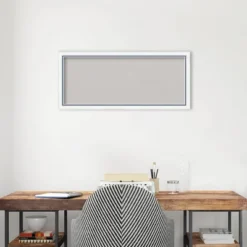 32"x14" Morgan Wood Frame Gray Cork Board White/Blue - Amanti Art -Home Furniture GUEST d7b55e4b eb53 4b8a b6f4 7d8a270f69bf