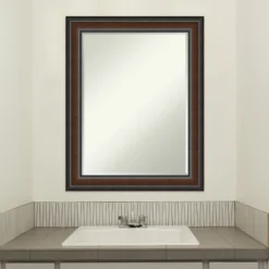 Amanti Art Cyprus Walnut Petite Bevel Wood Bathroom Wall Mirror 28.75 X 22.75 In. -Home Furniture GUEST d8183f19 c4e3 47d3 9e44 3046b7ab9ab5