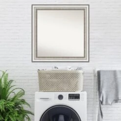 31" X 31" Non-Beveled Salon Silver Wall Mirror - Amanti Art -Home Furniture GUEST d8415cbf 98f3 4753 8d0c 667a37207b4b