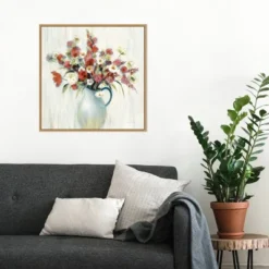 22" X 22" Coastal Bouquet Autumn By Silvia Vassileva Framed Canvas Wall Art Light Brown - Amanti Art -Home Furniture GUEST d8502f02 f1d6 448e b4d0 9d5503ffe678