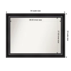 44" X 33" Non-Beveled Grand Black Wall Mirror - Amanti Art: Modern Rectangle, Polystyrene Frame, Wall Mounted -Home Furniture GUEST d868e00a 6c30 473a b28f 07001235352b