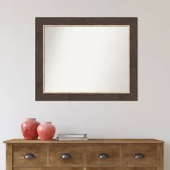 33" X 27" Non-Beveled Lined Bathroom Wall Mirror Bronze - Amanti Art -Home Furniture GUEST d8ac62c4 b62c 4271 a8d1 2848e5184ff2