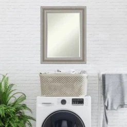 24" X 30" Parlor Framed Wall Mirror Silver - Amanti Art -Home Furniture GUEST d9074000 f569 4980 8656 51ebce24f898