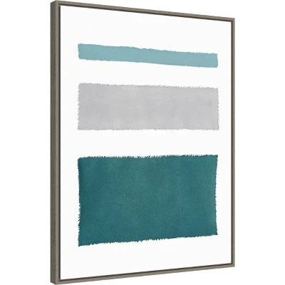 22" X 30" Painted Weaving IV Blue Green By Piper Rhue Framed Canvas Wall Art Gray Wash - Amanti Art 3 22" X 30" Painted Weaving IV Blue Green By Piper Rhue Framed Canvas Wall Art Gray Wash - Amanti Art