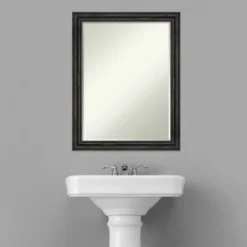 Amanti Art Rustic Pine Narrow Petite Bevel Wood Bathroom Wall Mirror -Home Furniture GUEST d9c5c78c c9e4 4c51 a5f4 f5ea36b30272