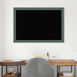 39"x27" Upcycled Wood Frame Black Cork Board Teal/Gray - Amanti Art -Home Furniture GUEST d9d6f13b ce82 428b a031 f458ce217f0e