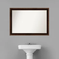40" X 28" Non-Beveled Corded Bathroom Wall Mirror Bronze - Amanti Art -Home Furniture GUEST d9da6e1b 8f23 4354 8d36 211a2b2ac8f0