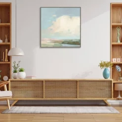 30" X 30" Colorful Horizon II Blue By Julia Purinton Framed Canvas Wall Art Print - Amanti Art -Home Furniture GUEST da16cf5d 6b6f 48fb 861b 696ecec8cdb6