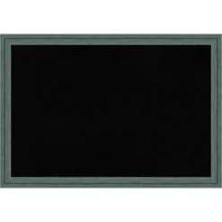 39"x27" Upcycled Wood Frame Black Cork Board Teal/Gray - Amanti Art -Home Furniture GUEST dac7aa80 8097 486e b11a 22f17f2fa3dc