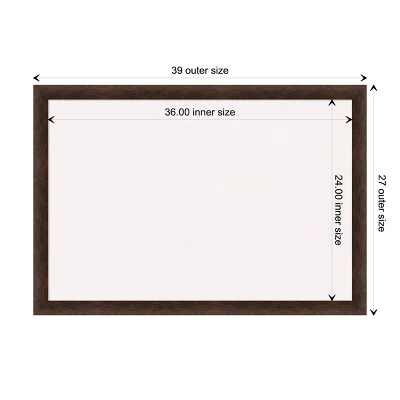 39"x27" Narrow Wood Frame White Cork Board Warm Walnut - Amanti Art: Bulletin Board, Wall Mounted, Office Decor 11 39"x27" Narrow Wood Frame White Cork Board Warm Walnut - Amanti Art: Bulletin Board, Wall Mounted, Office Decor - Image 9
