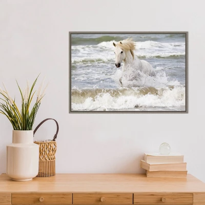 23" X 16" Camargue Horse In The Surf By Ellen Goff Danita Delimont Framed Canvas Wall Art - Amanti Art 8 23" X 16" Camargue Horse In The Surf By Ellen Goff Danita Delimont Framed Canvas Wall Art - Amanti Art - Image 6