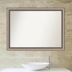 42" X 31" Non-Beveled Lyla Ornate Bathroom Wall Mirror Silver - Amanti Art -Home Furniture GUEST e0c8a57e e8d3 497c b2fa 3939691e097f