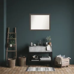 32"x26" Non-Beveled Upcycled Wood Bathroom Wall Mirror Brown/Gray - Amanti Art: Modern Rectangular Design, Wall Mounted, Includes Hardware -Home Furniture GUEST e1326a89 5bcc 49cd bbaa 9accf0f76c12