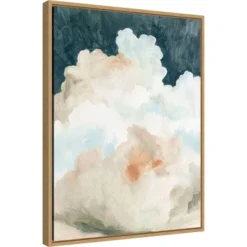 18" X 24" Dark Cumulus Clouds II By Emma Caroline Framed Wall Canvas - Amanti Art