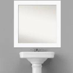 32" X 32" Non-Beveled Cabinet Bathroom Wall Mirror White - Amanti Art 16 32" X 32" Non-Beveled Cabinet Bathroom Wall Mirror White - Amanti Art -Home Furniture GUEST e3655b3d ddb3 41b0 a97e 5584b22d55e4