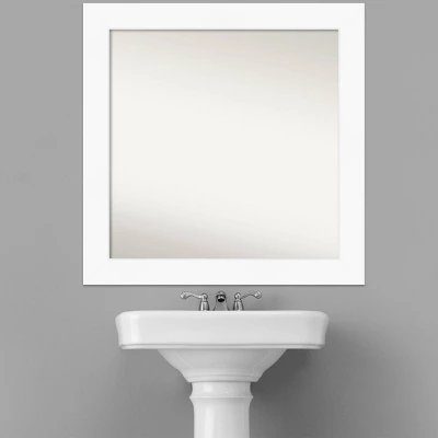 32" X 32" Non-Beveled Cabinet Bathroom Wall Mirror White - Amanti Art 9 32" X 32" Non-Beveled Cabinet Bathroom Wall Mirror White - Amanti Art - Image 7