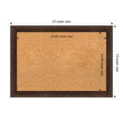 27"x19" Narrow Wood Frame Cork Board Warm Walnut - Amanti Art -Home Furniture GUEST e41de61b 63f5 4fd6 9ec1 0181f50ee561