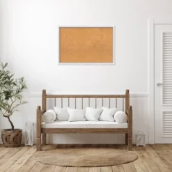 38"x26" Morgan Wood Frame Natural Cork Board White/Blue - Amanti Art: Bulletin Board For Office, Wall Mounted -Home Furniture GUEST e4a11dcc 8b9d 4655 a4ce c4f7191585cf