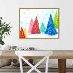 24" X 18" Magic Christmas Trees I By PI Studio Framed Canvas Wall Art - Amanti Art -Home Furniture GUEST e4a541f3 c024 4b9e 8fca ba5535c22769