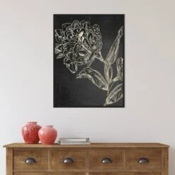 22" X 30" Golden Flower Folklore II By Asia Jensen Framed Canvas Wall Art Black - Amanti Art -Home Furniture GUEST e59b7905 452d 4a41 bbfb 499e9b661ec1
