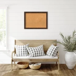 31"x23" Narrow Wood Frame Cork Board Warm Walnut - Amanti Art: Wall Mount, Bulletin Display -Home Furniture GUEST e616eff6 ff46 402a aff2 82b1e0ad445f