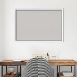 Amanti Art 38"x26" Morgan Wood Frame Gray Cork Board White/Blue - : Wall Mounted Bulletin Board, Custom Framed, Organizational Tool -Home Furniture GUEST e62c33b0 956e 42cf 8236 f1af9fba25da