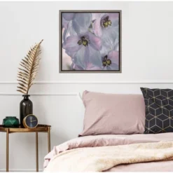 16" X 16" USA, Washington State, Seabeck. Delphinium Blossoms Close-up. Framed Canvas Wall Art - Amanti Art -Home Furniture GUEST e6748a59 e336 46b6 b65a 2ded9976ee5d