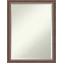 Amanti Art Distressed Rustic Brown Beveled Wood Bathroom Wall Mirror -Home Furniture GUEST e6a800d1 1d37 440f 92f5 af62cacce07a